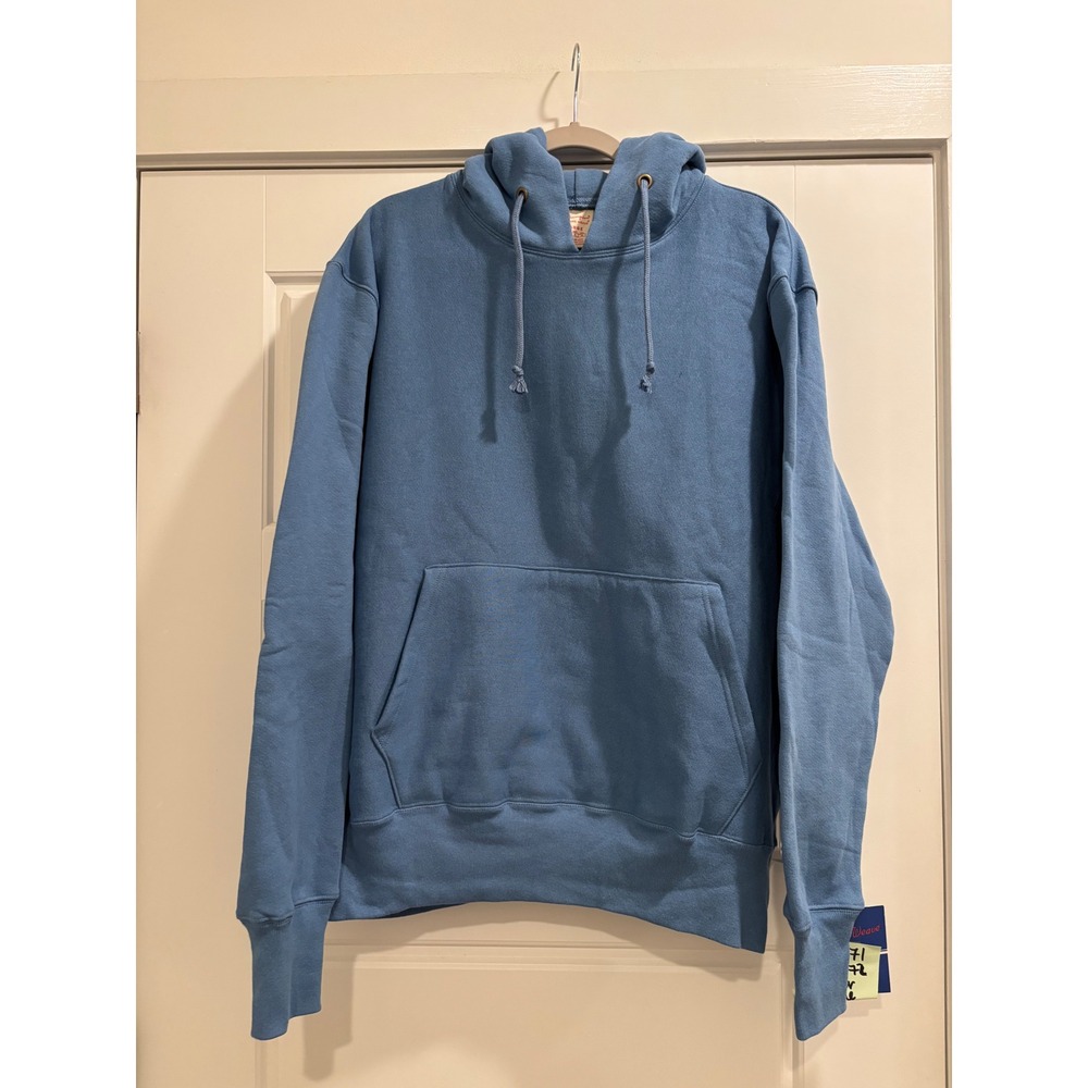 Champion Reverse Weave Hoodie Blue Pullover Sweatshirt GF68 Large